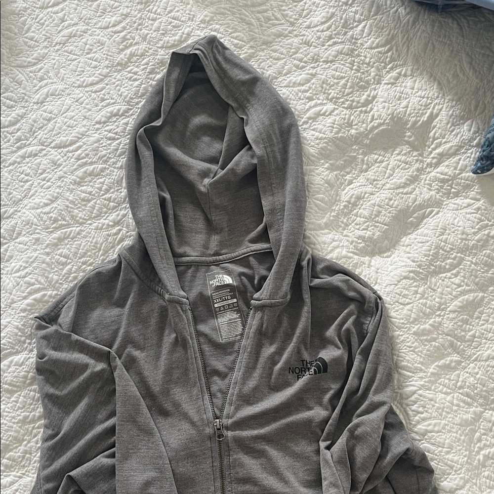 The North Face Charcoal Full-Zip Hoodie light weight xxl